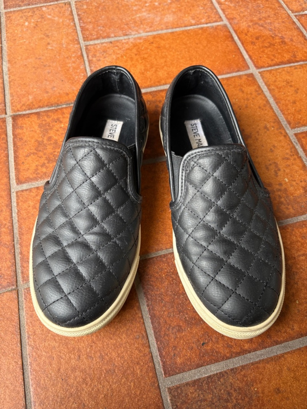 Steve Madden Black Quilted Slip-On Sneakers